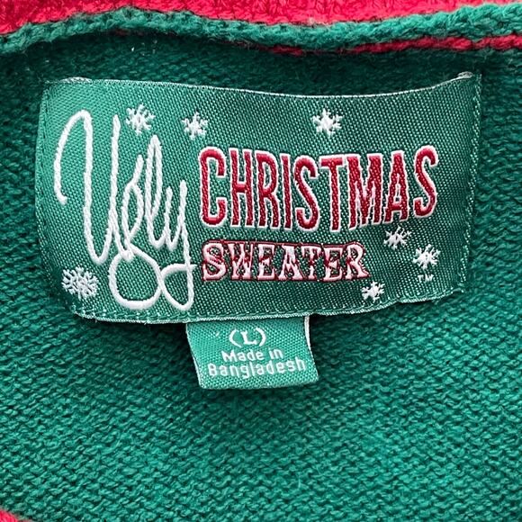 Ugly Christmas Sweater Sad Pug Cookies For Santa Lite Up Holiday Sweater Size L - Picture 3 of 4